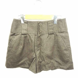 グレースコンチネンタル パンツ キュロット ショート ジップフライ ウール混 カシミヤ混 アンゴラ混 36 カーキ 緑 /TT13