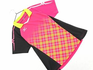 MIZUNO ミズノ 卓球 カットソー size2XL/黒ｘピンク ■◆ ☆ eea9 レディース