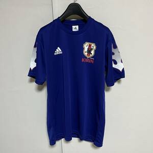 adidas アディダス サッカー 日本代表 2016 サウジ戦 先発メンバー サイン プリント Tシャツ 青 L 新品 未使用品 管理B1371