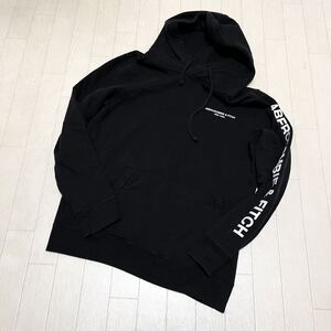 和581★② Abercrombie&Fitch アバクロンビー&フィッチ スウェット パーカー フーディ 袖ロゴ XS ブラック メンズ