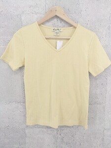 ◇ Eddie Bauer エディーバウアー Vネック Tシャツ カットソー S イエロー #