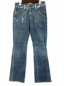 Yanuk ヤヌーク ダメージ加工 デニムパンツ size26/ライトブルー ■■ ☆ ebc6 レディース