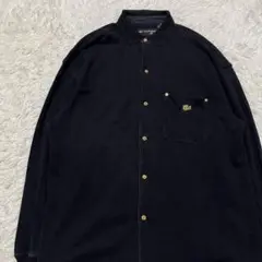 90s PELLE PELLE ブラック 長袖シャツ ゴールド 金 ロゴ L