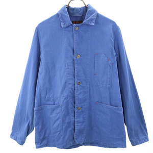 エンジニアードガーメンツ USA製 長袖 ヘリンボーン カバーオール S ブルー Engineered Garments INTERMEDIATES メンズ