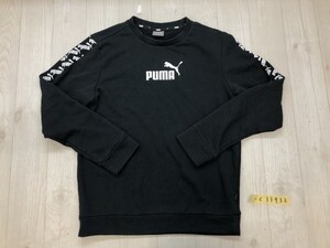 PUMA プーマ メンズ ロゴプリント 薄手 スウェットトレーナー S 黒