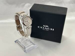 COACH コーチ 腕時計 CA148.7.14.2113 レディース シルバーカラー ホワイト系 稼働品