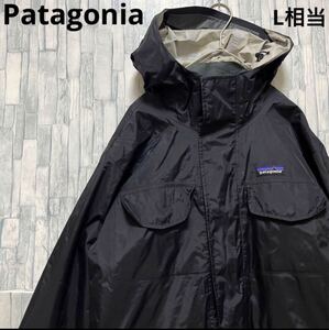 Patagonia パタゴニア トレントシェルパーカー マウンテンパーカー レインジャケット ナイロンジャケット h2no ブラック S 刺繍ロゴ L相当