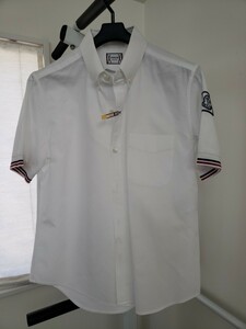 【極美品】モンクレール　ガムブルー　BDシャツ　ホワイト　半袖　サイズ 1