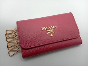 PRADA 197 6連キーケース ローズピンク系 ゴールド金具