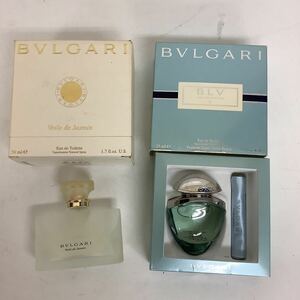 ◯営HM092-A5T60【埼玉発】BVLGARI ブルガリ 香水 2点まとめ ジャスミン ヴェール 50ml ブルー オードパルファムII 25ml 箱あり