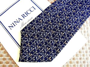 ♪34490C♪良品【花 植物 柄】ニナリッチ【NINA RICCI】ネクタイ