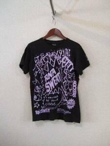 RNA黒プリントTシャツ（USED）72814②