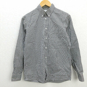 WW★ エラン ユナイテッドアローズ/Elan UNITED ARROWS GLR チェック柄 長袖BDシャツ【36】黒白MENS/17【中古】■