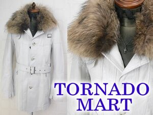 最終・新品▼トルネードマートファーレザーコートL▼TORNADOMART▼白