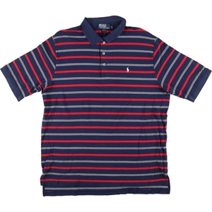 古着 ラルフローレン Ralph Lauren POLO by Ralph Lauren 半袖 ボーダー ポロシャツ メンズXL /eaa381433 【SS2409_30%】