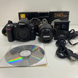 1円〜 5☆ Nikon D40 デジタル一眼レフカメラ ニコン 動作未確認 ボディ レンズDIGITAL CAMERA 18-55mm 外箱・充電器・バッテリー付き