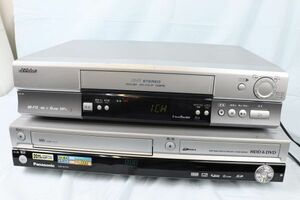 EM-13133B〔ジャンク/通電確認済み〕VHSビデオデッキ+DVDレコーダー 2台セット [HR-F13・DMR-EH75V] (Victor Panasonic) 中古