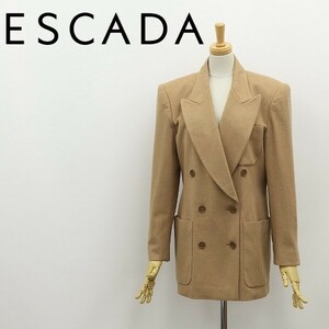 ヴィンテージ◆ESCADA エスカーダ カシミヤ ダブル ジャケット キャメル 36