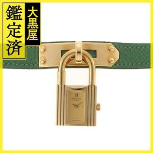 HERMES　エルメス　時計　ケリーウォッチ　KEI.201　クォーツ　レディース　GP/革　○X　2143300204117【431】