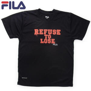 【未使用・タグ付】FILA 半袖Tシャツ 12/14（150-160）ブラック×レッド フィラ