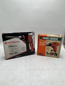 t1071 良品 HITACHI BLACK & DECKER インパクトドライバー2点セット 中古 日立 ブラックアンドデッカー DIY用品 電動ドリル