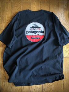 【ハワイ購入 未使用】patagonia パタゴニア プリントTシャツ 半袖 XLブラック 希少 プリント