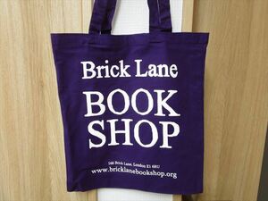 ★新品未使用★ブリックレーン書店　トートバッグ　BIDBI製(Brick Lane Bookshop)　英国書店（ロンドン）インド製　紫　LO94