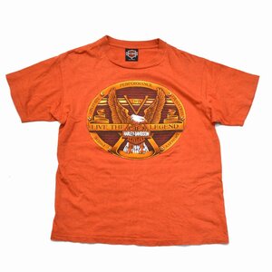 HARLEY-DAVIDSON ハーレーダビッドソン イーグルプリントTシャツ 半袖 Mサイズ オーストラリア製 オレンジ メンズ M901421