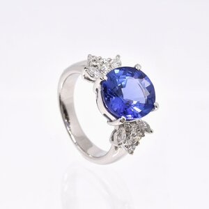 仙台★質★K18WG タンザナイトリング T4.37ct D0.50ct 7.4g ★#9.5 ダイヤ ホワイトゴールド