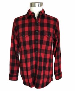 送料無料、即決！ At Last ＆ Co BUFFALO CHECK WOOL SHIRT アットラスト バッファローチェック長袖シャツ レッド×ブラック　サイズ15