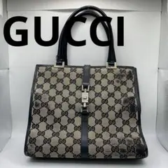 GUCCI グッチ ハンドバッグ ブラック GGキャンバス レザー GG柄