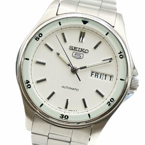 1円 SEIKO 5 セイコー ファイブ 7S26-0360 AT 自動巻き デイデイト 3針 白文字盤 SS 腕時計 メンズ ラウンド ブランド 10155220241119