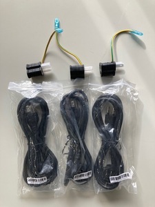 ★３本セット★ L形 電源ケーブル AC電源ケーブル パソコン用 液晶モニター用 ACケーブル 3P-3P 変換プラグ付き