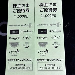 イオンファンタジー 株主優待券2000円