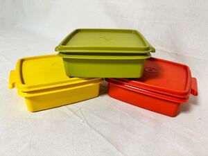 密閉容器【タッパーウェア】3個セット/キッチン/食器/容器/Tupperware/レトロポップ/アンティーク/レトロ/ビンテージ/昭和