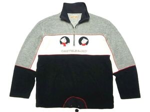 ★良品♪カステルバジャックスポーツ★ハーフジップスウェットシャツジャケット3/黒白CASTELBAJAC SPORTトレーナーメンズカシミヤライカ