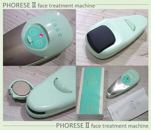 ★美品 無刺激マッサージ＆イオン導入 携帯型コンパクト美顔器 PHORESEⅡ/TBC 美容パフ スキンケア美容器 美肌エステ コスメ ハンディ型★