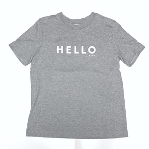 二点以上で送料無料！ 2A42 激レア！【美品】paul smith ポールスミス HELLO・GOODBY ロゴ Tシャツ S レディース グレー トップス