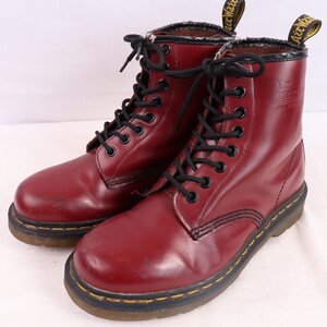 ドクターマーチン UK4/22.5cm-23.0cm/8ホール 1460 バーガンディ ワイン ブーツ dr.martens ユニセックス レディース 古着 中古 dh4166