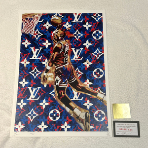 DEATH NYC マイケル・ジョーダン ヴィトン LOUISVUITTON ブルズ NBA 世界限定100枚 ポップアート アートポスター 現代アート KAWS Banksy