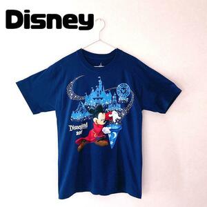 Disney FANTASIA ディズニー ファンタジア 半袖Tシャツ ミッキー 魔法使いの弟子 2017 hanes ヘインズボディLサイズ 古着 ゆるだぼ メンズ