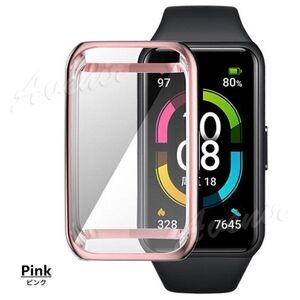 送料無料 ピンク HUAWEI Band 6 カバー ケース TPU ファーウェイ バンド6 band6 保護カバー SAC-079