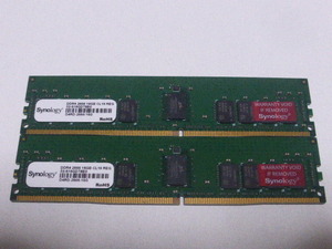 メモリ サーバーパソコン用 Synology Samsungチップ DDR4-2666 (PC4-21300) ECC Registered 16GBx2枚合計32GB起動確認済です D4RD-2666-16G