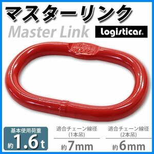 送料無料 マスターリンク 使用荷重約1.6t 約1600kg G80 リング 吊り具 適合チェーン線径約6～7mm エコノミーモデル チェーンスリング 部材