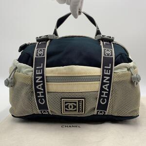 ［美品］シャネル　CHANEL スポーツライン　ウエストポーチ　ボディバッグ　ココマーク　メッシュ