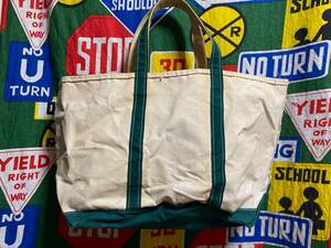 ★希少なビッグサイズ★Made in USA製アメリカ製L.L.BEANエルエルビーンビンテージボートアンドトートBOAT AND TOTE80s80年代生成×緑OLD