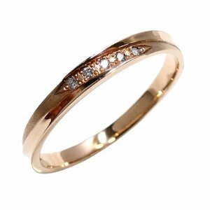 J◇K10 ピンクゴールド リング 指輪 14号 10金 PG マット 艶消し 艶あり ストーン付 pink gold ring 【ネコポスOK】