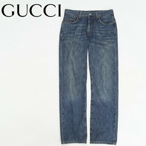 国内正規品◆GUCCI グッチ USED加工 デニム パンツ インディゴ 46