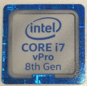 ■新品・未使用 ■10枚セット 八代目【CORE i7vPro 8th】エンブレムシール【18*18㎜】送料無料・追跡サービス付き☆P056