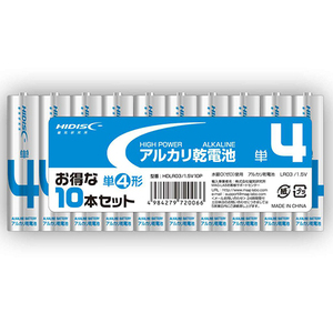 60個セット HIDISC アルカリ乾電池 単4形10本パック HDLR03/1.5V10PX60 /l